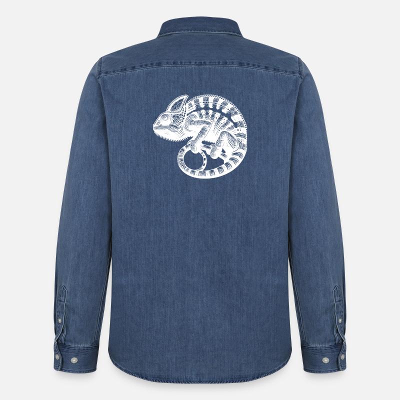 Süsses Chamäleon im Tarnmodus - Männer Jeanshemd Organic von Stanley/Stella - verwaschenes Mittelblau 