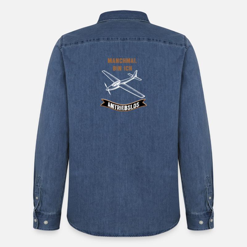Manchmal Bin Ich Antriebslos Flugzeug - Männer Jeanshemd Organic von Stanley/Stella - verwaschenes Mittelblau