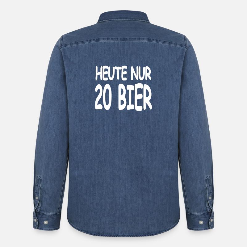 Bier - Männer Jeanshemd Organic von Stanley/Stella - verwaschenes Mittelblau 