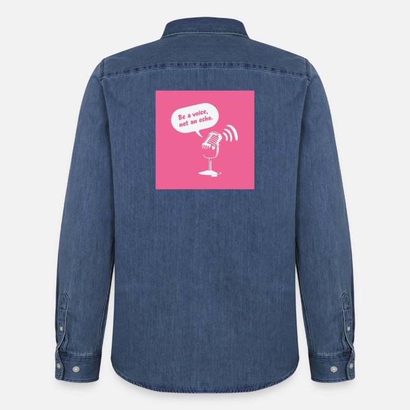 Be a Voice, Not an Echo - Männer Jeanshemd Organic von Stanley/Stella - verwaschenes Mittelblau 