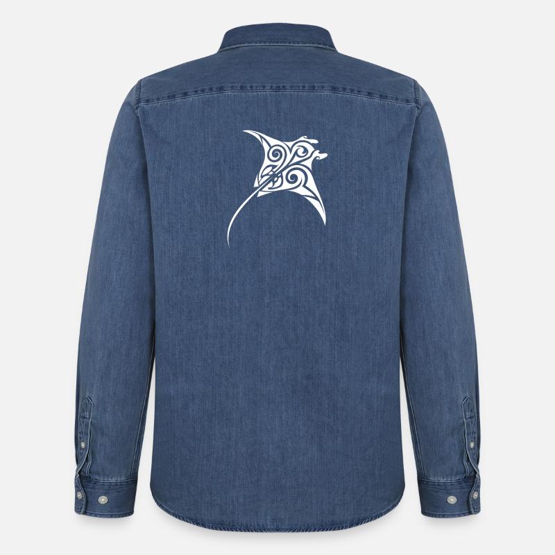 Mantarochen - Männer Jeanshemd Organic von Stanley/Stella - verwaschenes Mittelblau