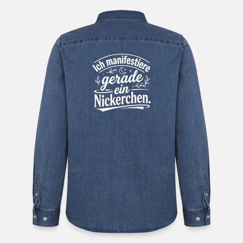 Ich manifestiere gerade ein Nickerchen - Männer Jeanshemd Organic von Stanley/Stella - verwaschenes Mittelblau 