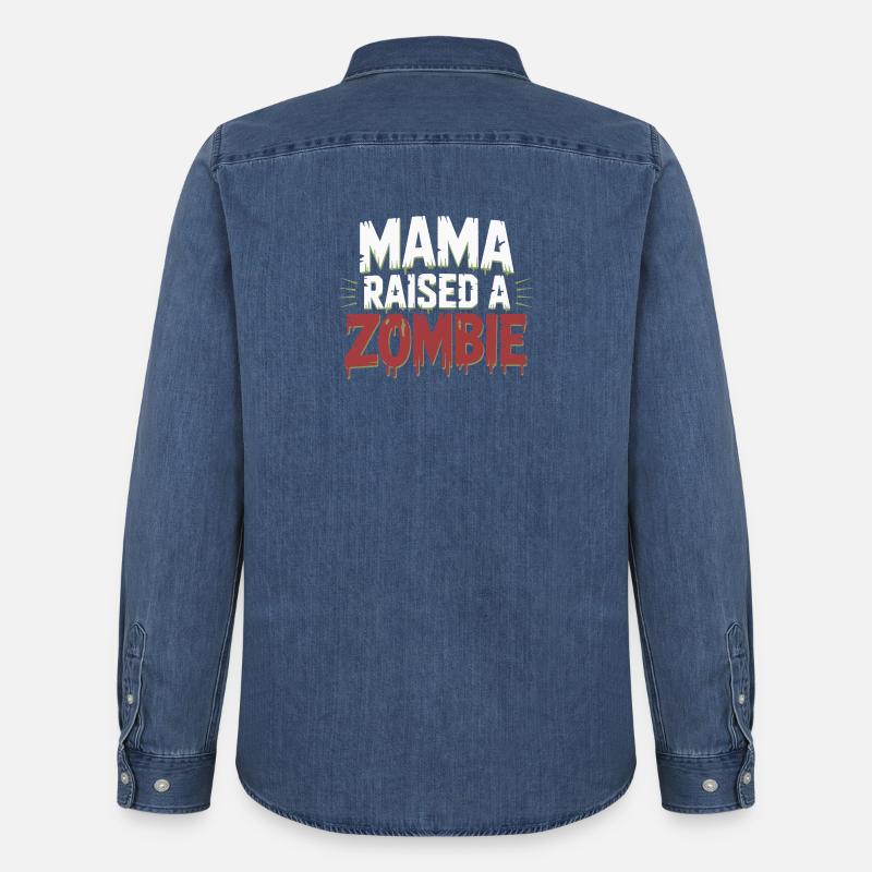Mama hat einen Zombie großgezogen - Männer Jeanshemd Organic von Stanley/Stella - verwaschenes Mittelblau 