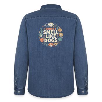 Kennel technician, kennel assistant, animal care - Men’s Organic Denim Shirt by Stanley/Stella - mid washy  - Back - AI Model Male 185 light (185cm)