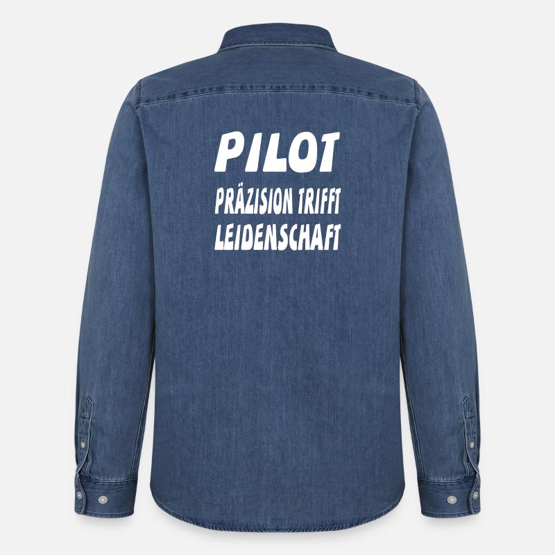 Pilot - Männer Jeanshemd Organic von Stanley/Stella - verwaschenes Mittelblau 