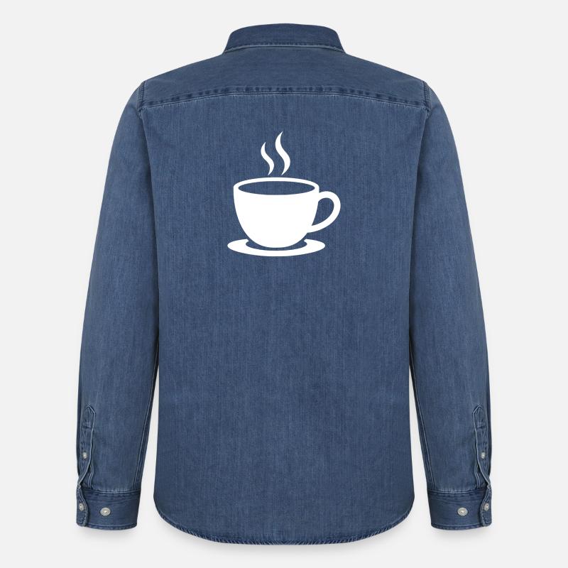 Kaffee - Männer Jeanshemd Organic von Stanley/Stella - verwaschenes Mittelblau