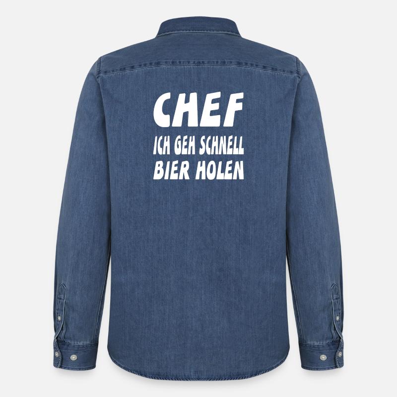 Chef - Männer Jeanshemd Organic von Stanley/Stella - verwaschenes Mittelblau 