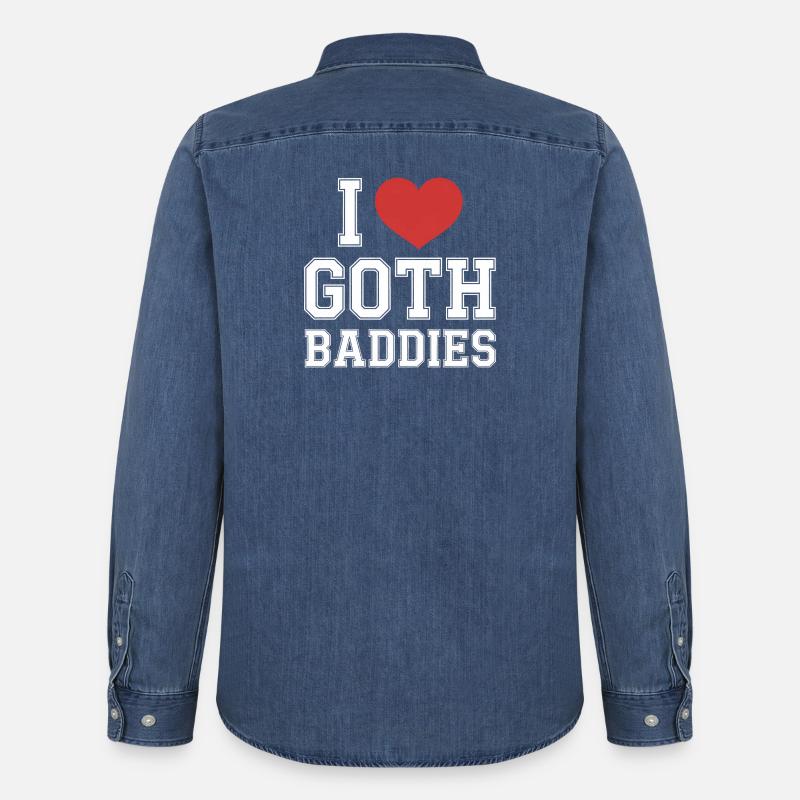 Ich liebe Goth-Bösewichte - Männer Jeanshemd Organic von Stanley/Stella - verwaschenes Mittelblau 