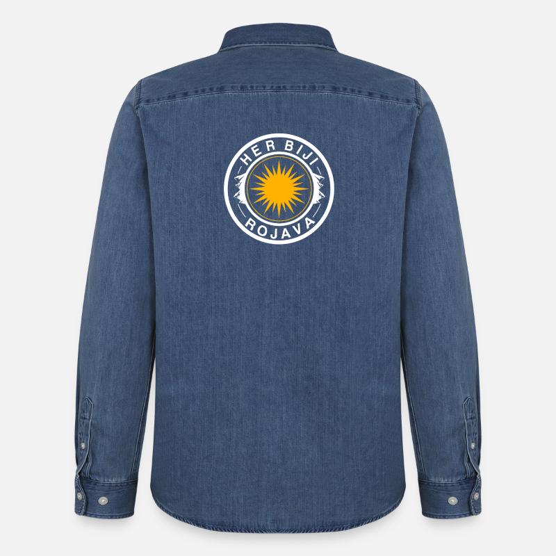 Rojava - Männer Jeanshemd Organic von Stanley/Stella - verwaschenes Mittelblau 