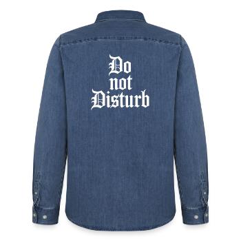 Do Not Disturb Faultier Anti Social Nicht Stören - Männer Jeanshemd Organic von Stanley/Stella - verwaschenes Mittelblau  - Hinten - AI Model Male 185 light (185cm)