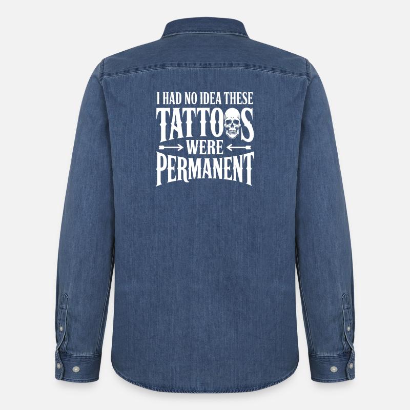 Tattoos waren dauerhaft - Männer Jeanshemd Organic von Stanley/Stella - verwaschenes Mittelblau 