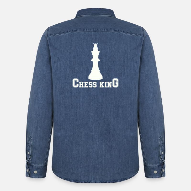chess_king - Männer Jeanshemd Organic von Stanley/Stella - verwaschenes Mittelblau