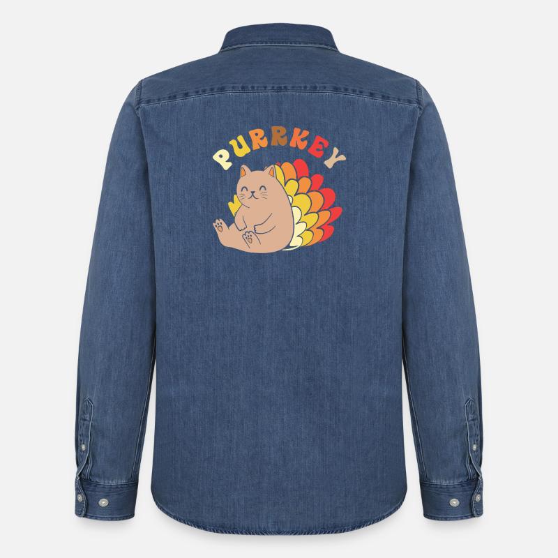 Thanksgiving Mama Mutter Oma Großmutter - Männer Jeanshemd Organic von Stanley/Stella - verwaschenes Mittelblau 