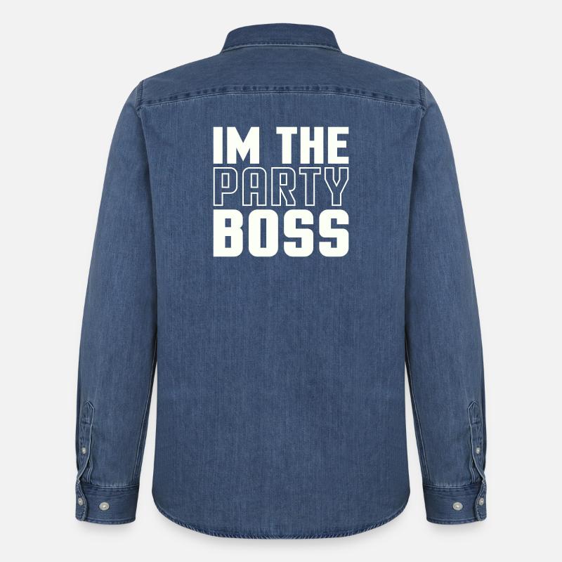 Ich bin der Party Chef - Männer Jeanshemd Organic von Stanley/Stella - verwaschenes Mittelblau
