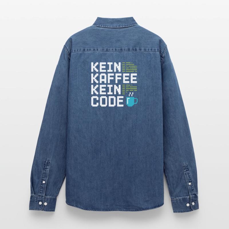 No Coffee No Code Programmer Computer Scientist Men’s Organic Denim Shirt by Stanley/Stella