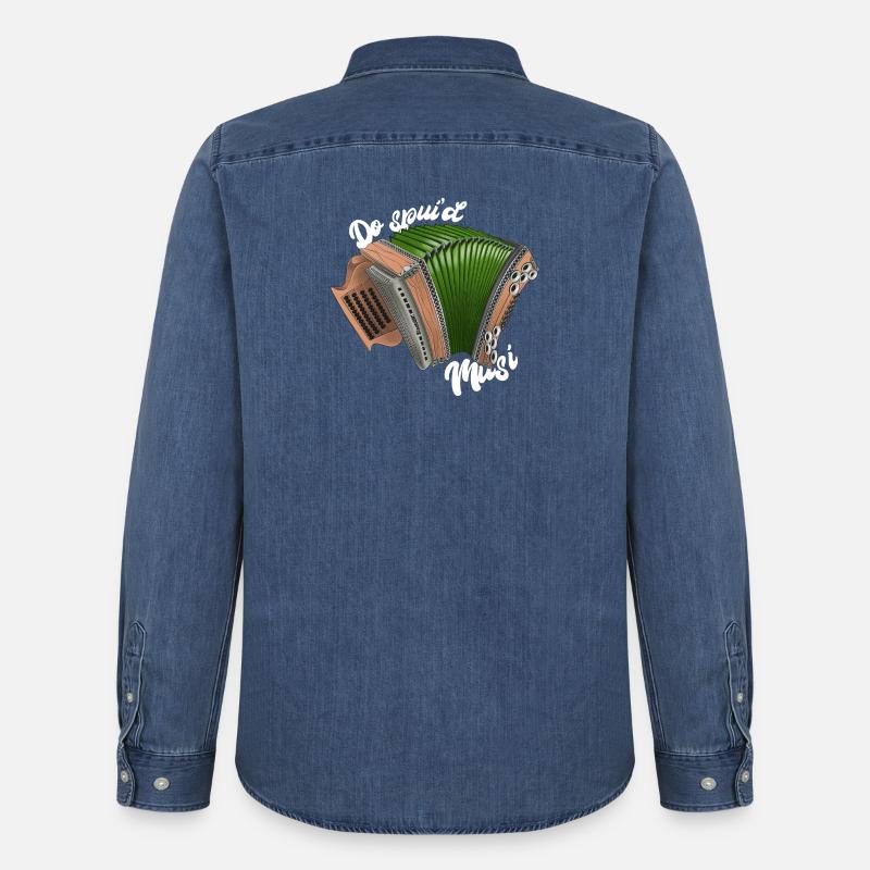 Do spui'd Musi // hell | ZiachON! - Männer Jeanshemd Organic von Stanley/Stella - verwaschenes Mittelblau
