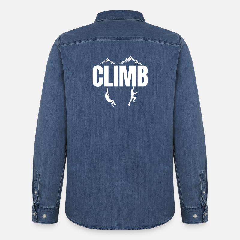 Klettern, Berg, Klettern, Klettern - Männer Jeanshemd Organic von Stanley/Stella - verwaschenes Mittelblau
