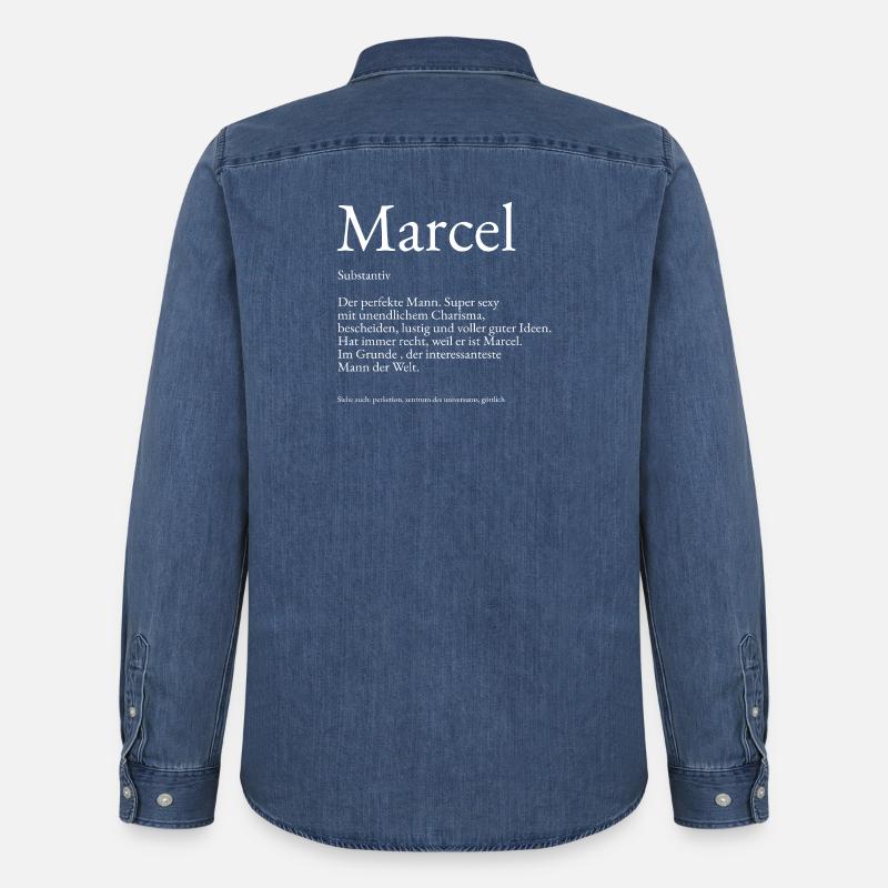 Marcel Dictionary explanation First name Marcel - Men’s Organic Denim Shirt by Stanley/Stella - mid washy
