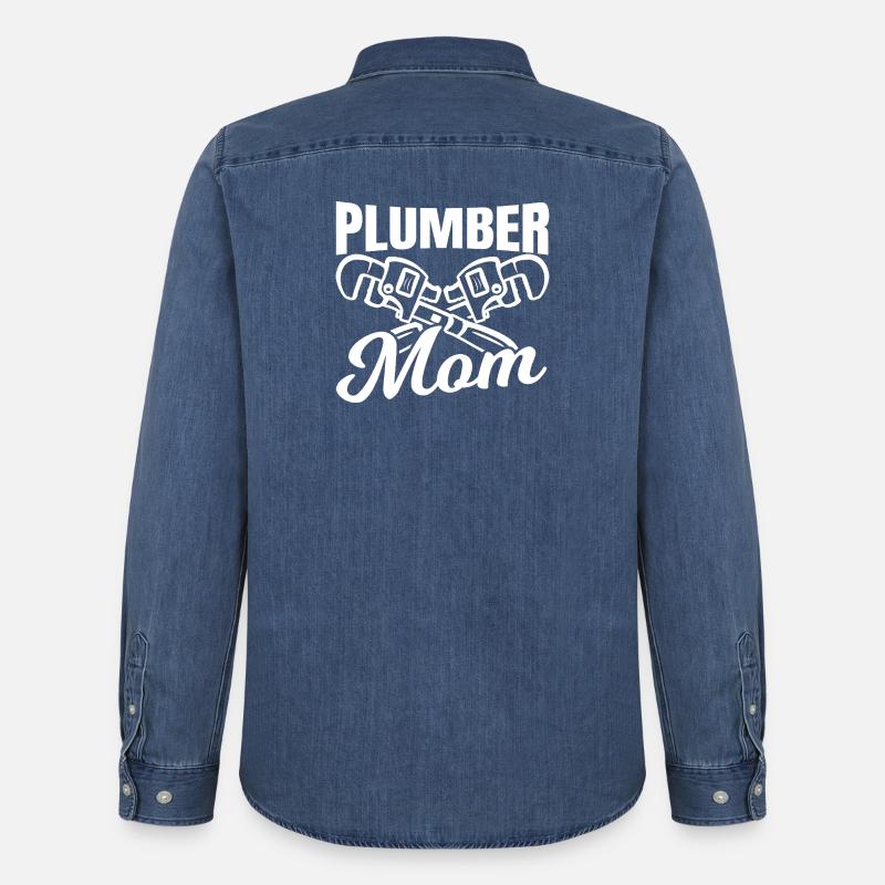 Klempner Mama - Männer Jeanshemd Organic von Stanley/Stella - verwaschenes Mittelblau 