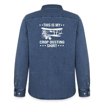 Longboard Longboarder Longboarding - Männer Jeanshemd Organic von Stanley/Stella - verwaschenes Mittelblau  - Hinten - AI Model Male 185 light (185cm)