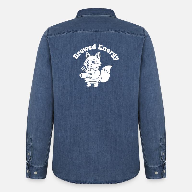 Modèle de pull Coffee Fox - Chemise en denim homme bio Stanley/Stella - bleu moyen délavé 