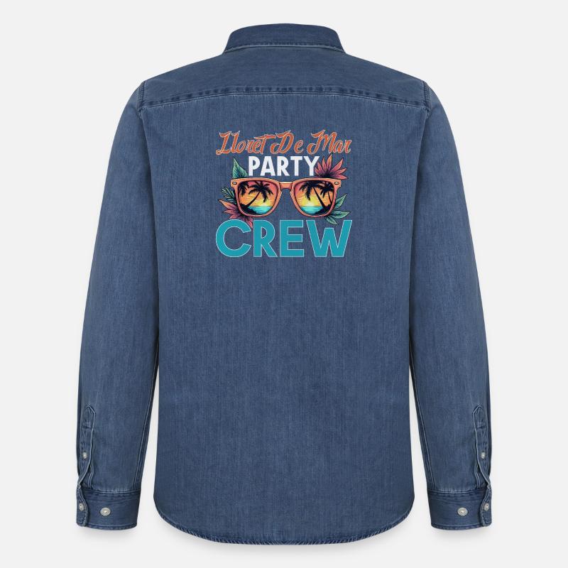 Lloret De Mar Crew - Männer Jeanshemd Organic von Stanley/Stella - verwaschenes Mittelblau 