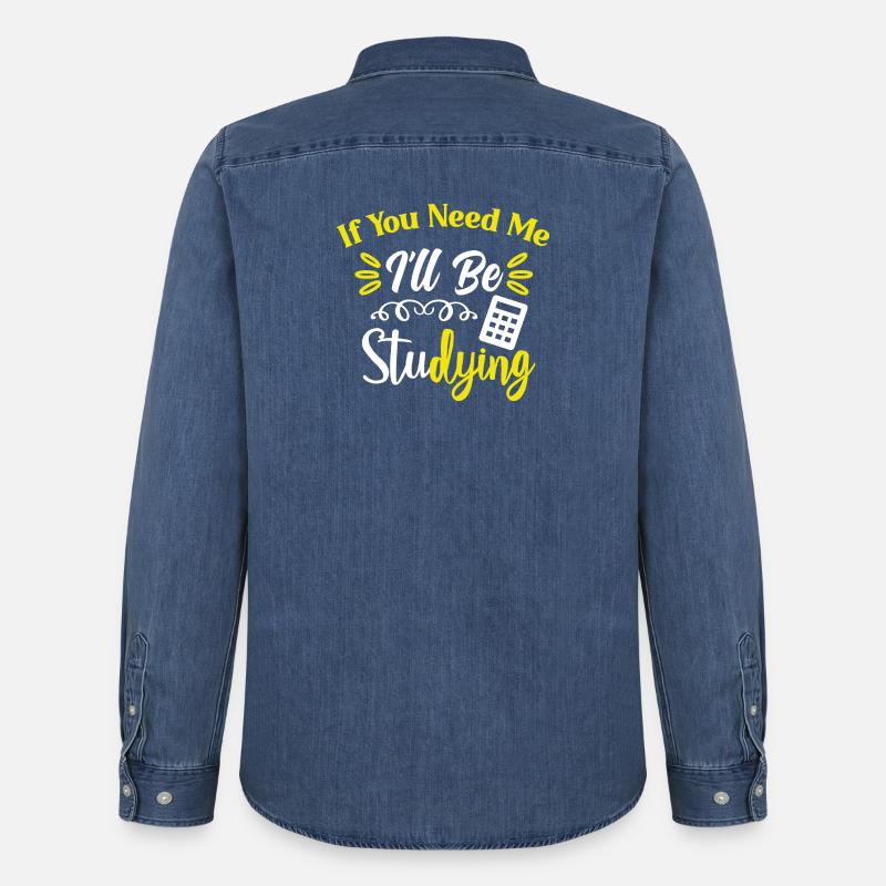 Studying Students Learning Practice Assignment Exams - Men’s Organic Denim Shirt by Stanley/Stella - mid washy 