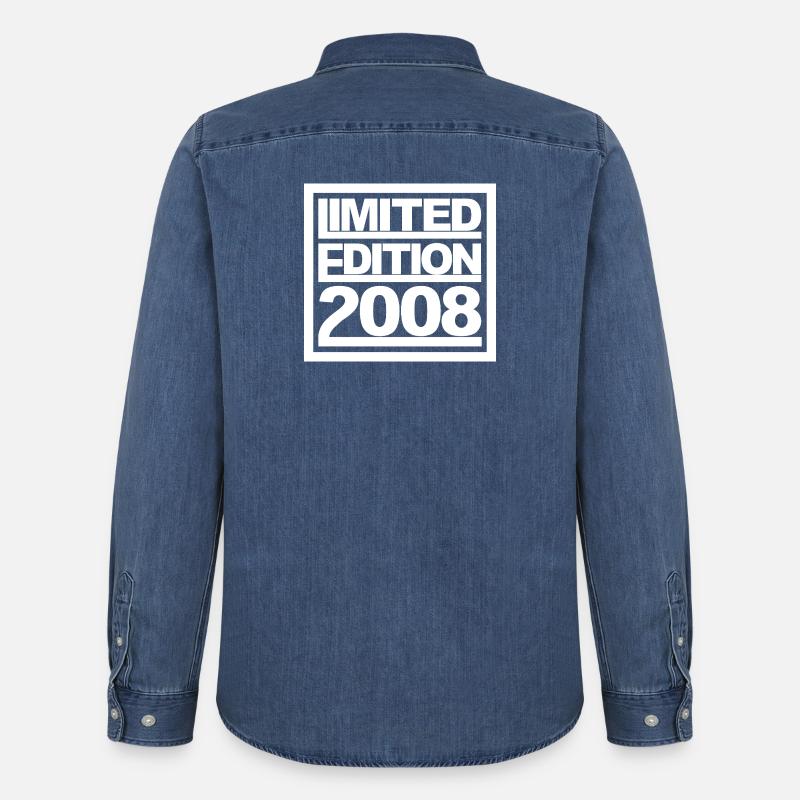Edition Limitée 2008 Design Anniversaire - Chemise en denim homme bio Stanley/Stella - bleu moyen délavé 