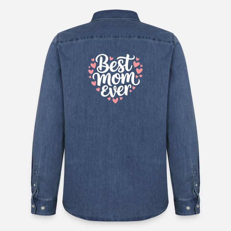 Die beste Mutter aller Zeiten - Männer Jeanshemd Organic von Stanley/Stella - verwaschenes Mittelblau 