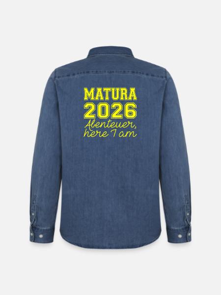 Matura 2026 Spruch - Men’s Organic Denim Shirt by Stanley/Stella - mid washy