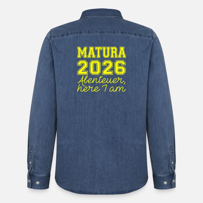 Matura 2026 Spruch - Männer Jeanshemd Organic von Stanley/Stella - verwaschenes Mittelblau 