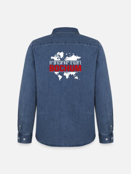 Bochum - Männer Jeanshemd Organic von Stanley/Stella - verwaschenes Mittelblau