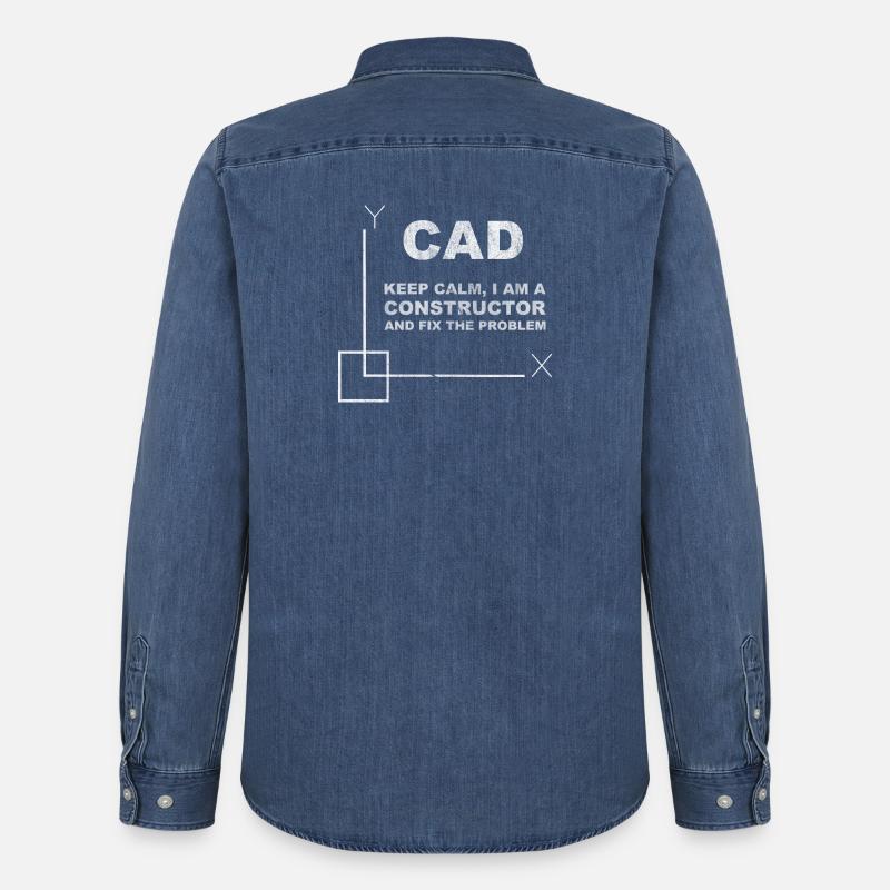 CAD Keep Calm Constructor Engineering - Männer Jeanshemd Organic von Stanley/Stella - verwaschenes Mittelblau