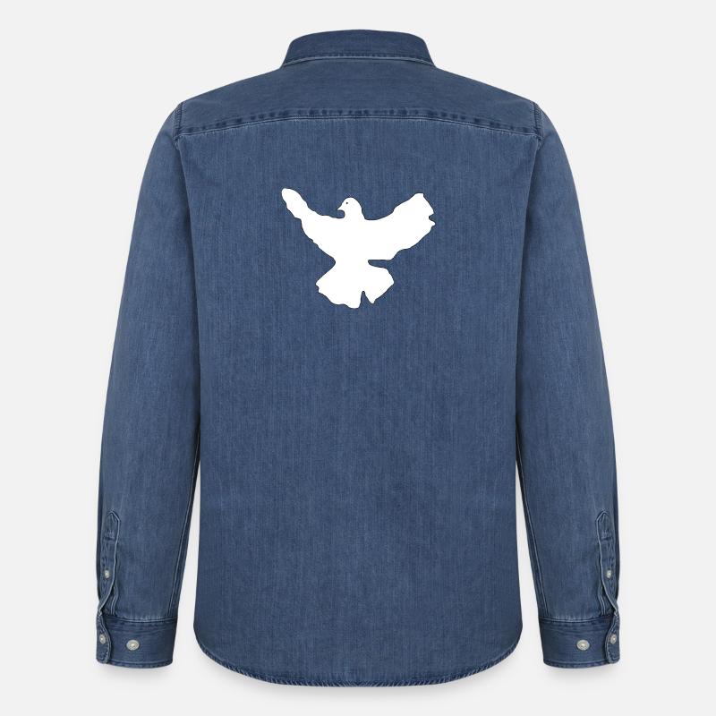 Colomba bianca della pace - Camicia in denim uomo bio di Stanley/Stella - blu medio slavato 