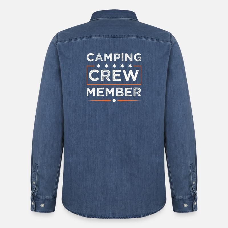 Camping Crew - Männer Jeanshemd Organic von Stanley/Stella - verwaschenes Mittelblau 