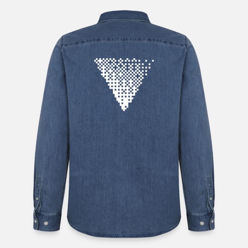 Triangular Halftone Pixel Grid - Men’s Organic Denim Shirt by Stanley/Stella - mid washy 