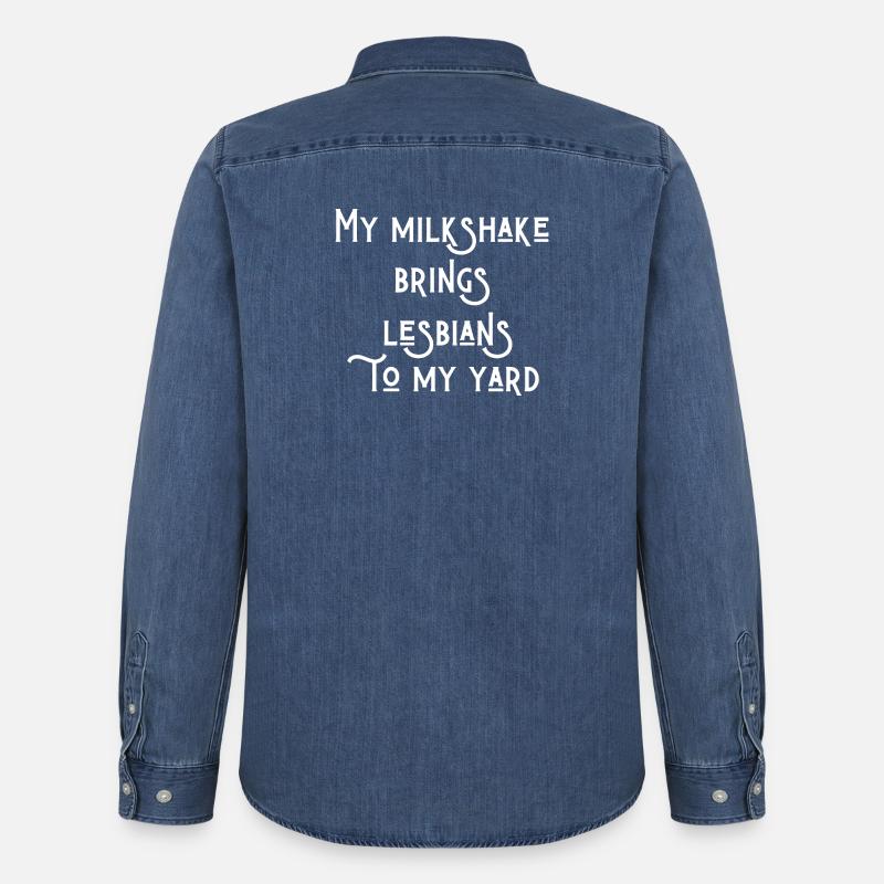 Lustiger lesbischer Text - Männer Jeanshemd Organic von Stanley/Stella - verwaschenes Mittelblau