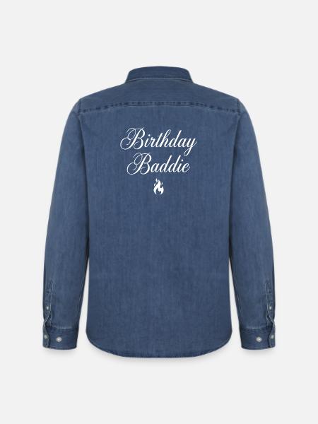 Birthday Baddie - Men’s Organic Denim Shirt by Stanley/Stella - mid washy