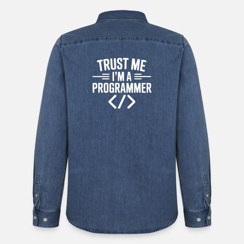 Vertrau mir, ich bin Programmiererin - Männer Jeanshemd Organic von Stanley/Stella - verwaschenes Mittelblau