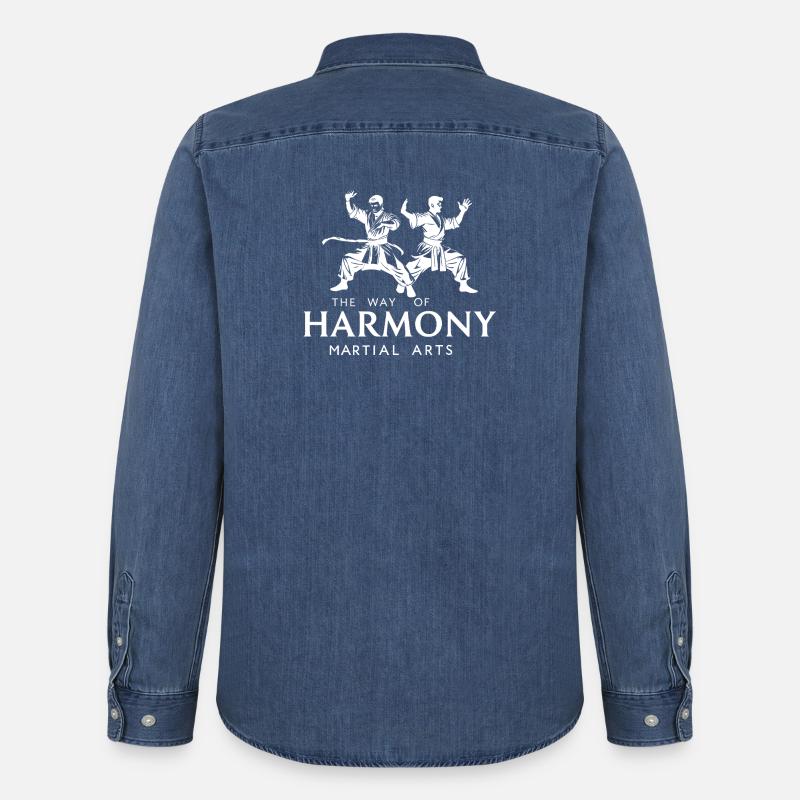 Kampfkunst - Männer Jeanshemd Organic von Stanley/Stella - verwaschenes Mittelblau