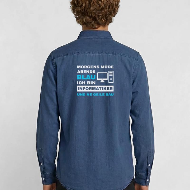 informatiker Programmierer Admin Sprüche Lustig Männer Jeanshemd Organic von Stanley/Stella