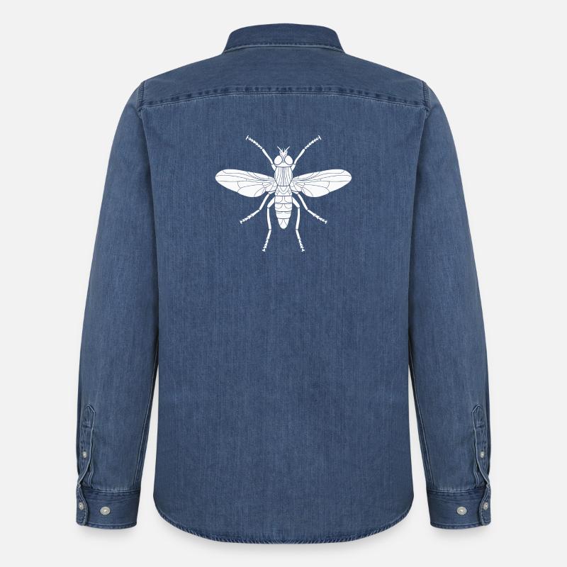 Stubenfliege - Männer Jeanshemd Organic von Stanley/Stella - verwaschenes Mittelblau