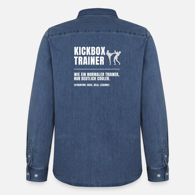 Kickbox Trainer Definition - Männer Jeanshemd Organic von Stanley/Stella - verwaschenes Mittelblau 