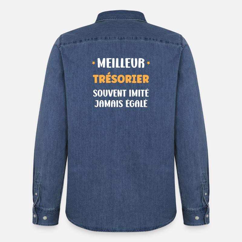 Bester Schatzmeister Immer Einzigartig - Männer Jeanshemd Organic von Stanley/Stella - verwaschenes Mittelblau 