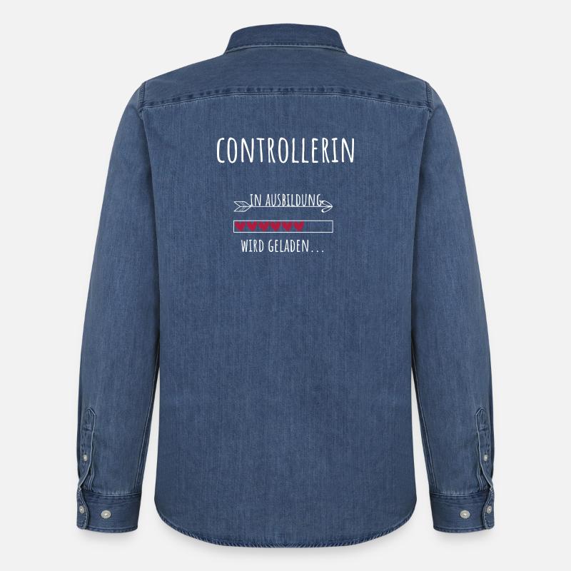 Controlling Studies Occupation Training Controller - Men’s Organic Denim Shirt by Stanley/Stella - mid washy 