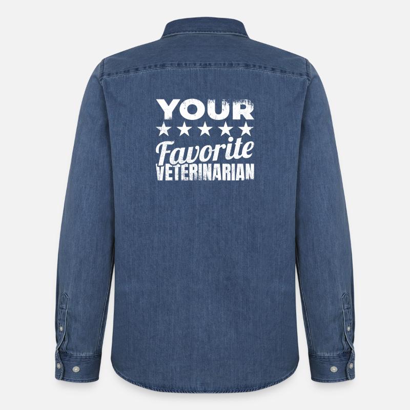 Veterinary saying - Men’s Organic Denim Shirt by Stanley/Stella - mid washy