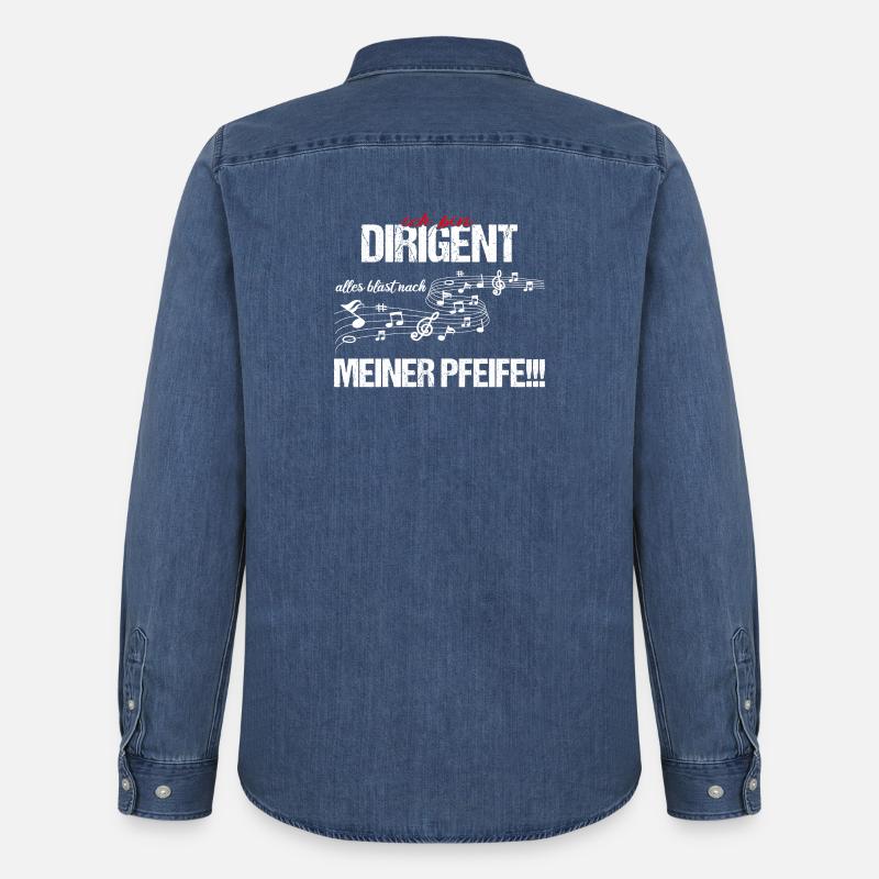 Ich bin Dirigent - Männer Jeanshemd Organic von Stanley/Stella - verwaschenes Mittelblau 