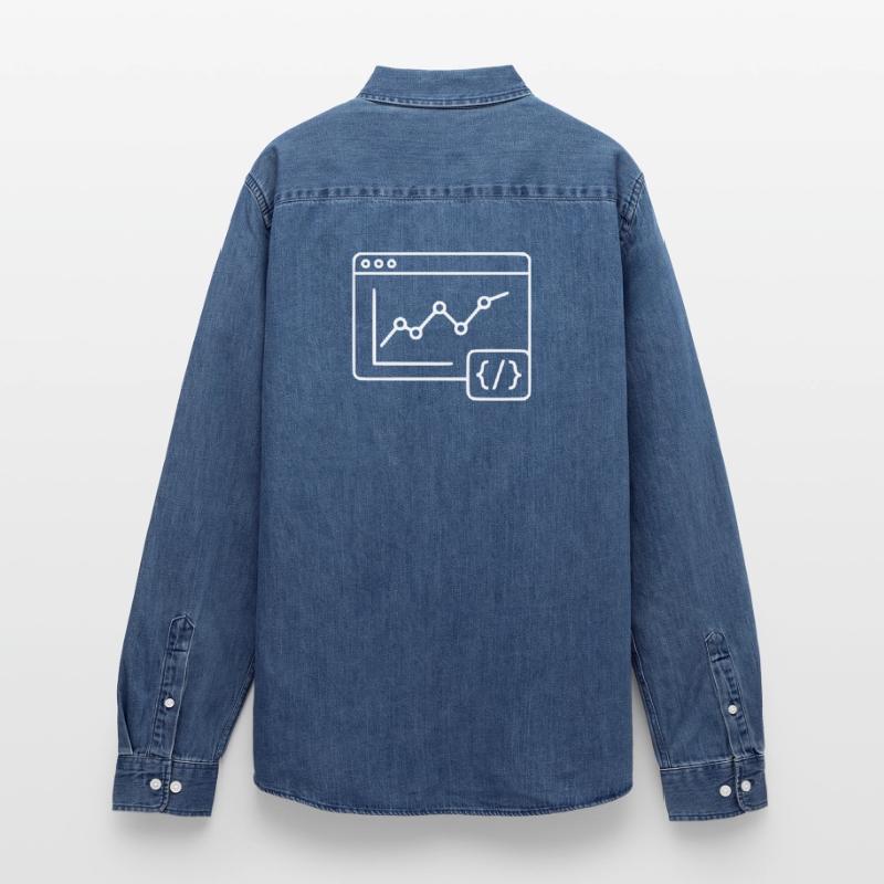 Web Analysis Chart Coding Browser Vector Men’s Organic Denim Shirt by Stanley/Stella
