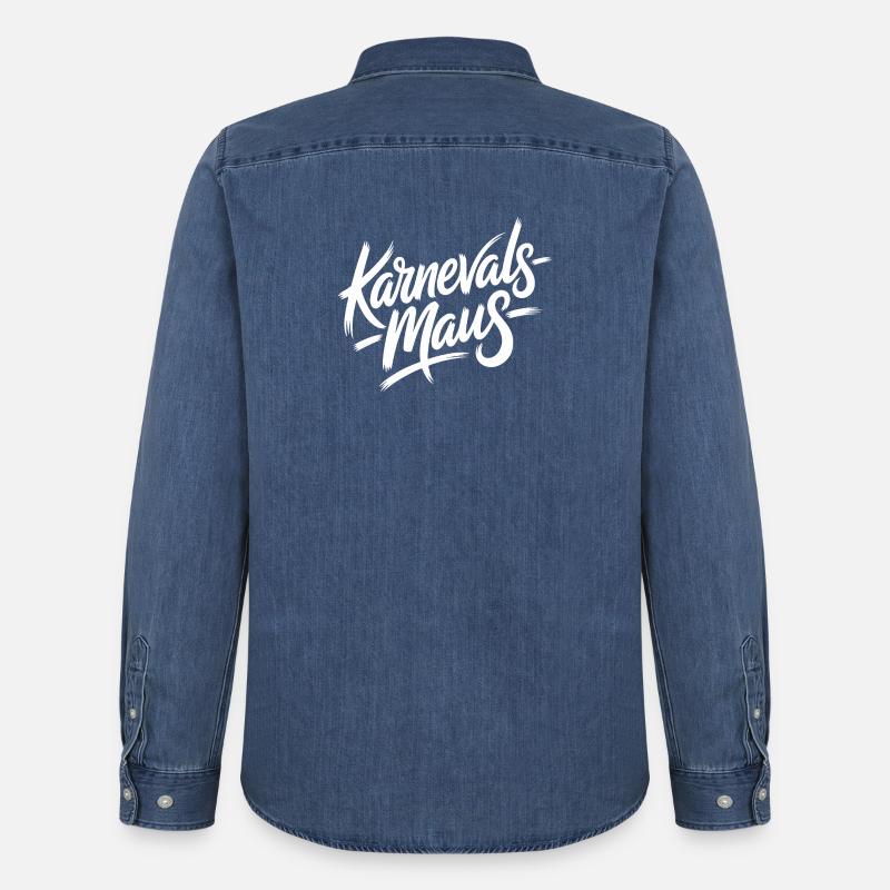 Karnevalsmaus Karneval Köln Kölner Karnevals Maus - Männer Jeanshemd Organic von Stanley/Stella - verwaschenes Mittelblau 