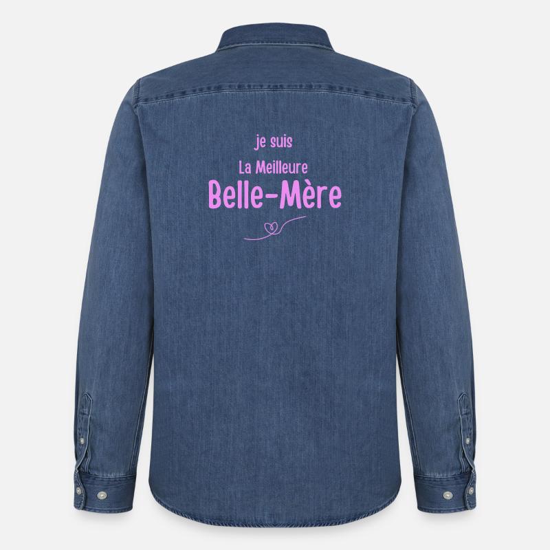 Ich bin die beste Schwiegermutter - Männer Jeanshemd Organic von Stanley/Stella - verwaschenes Mittelblau 